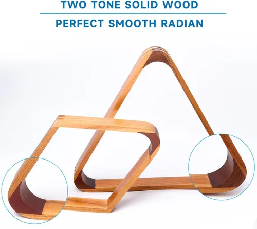 Miniatura 3 de GSE Games & Sports Expert Triángulo de Billar de Madera Maciza para 8 Bolas / Rombo para 9 Bolas, Porta Bolas de Billar para Bolas de Billar