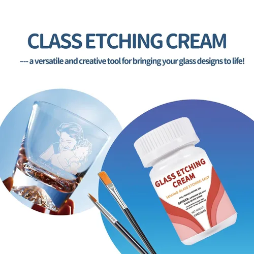 Miniatura 2 de Crema de grabado para vidrio, espejos, cerámica, porcelana, mármol y pizarra, para fabricantes, creadores, artesanos, aficionados al bricolaje