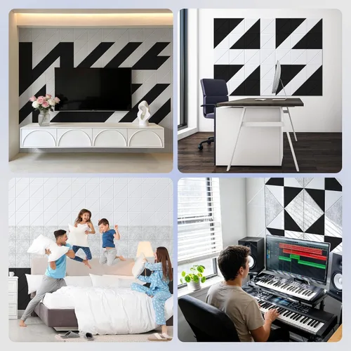 Miniatura 2 de Vieshful Paneles acústicos, paneles de pared absorbentes de sonido para despegar y pegar, paquete de 10 paneles de fieltro de alta densidad de 12 x