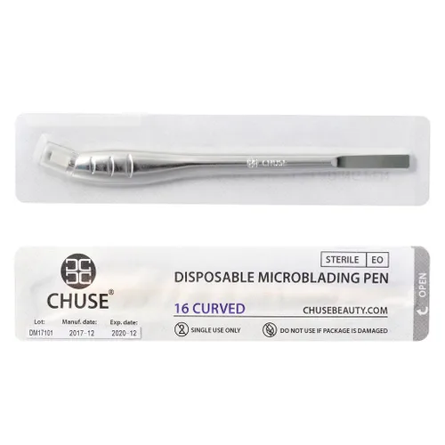 Miniatura 4 de CHUSE M66 Microblading - Herramientas desechables – Paquete de 5 piezas de 16 bolígrafos de microblading en forma de U de 0.010 in – Suministros