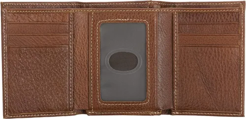 Miniatura 3 de Christian Art Gifts Carteras de cuero genuino de grano completo con bloqueo RFID para hombres, diseños plegables y triples, muchas ranuras