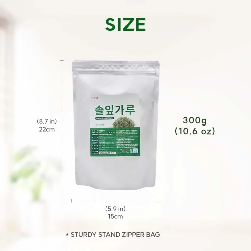 Miniatura 6 de K-Herb Polvo de Agujas de Pino Coreano – Agujas de Pino 100% Puras Cosechadas Silvestremente de Corea, Ingrediente Natural para Té de Hierbas 솔잎가루