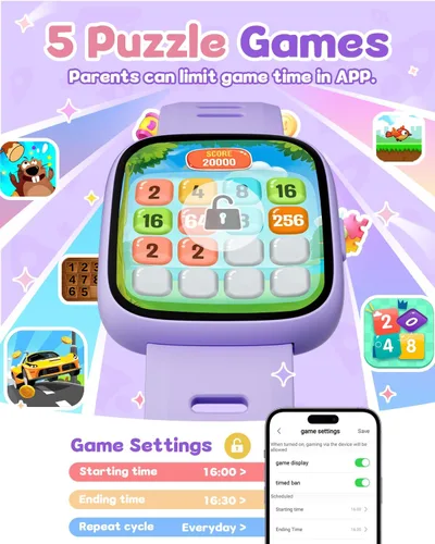Miniatura 7 de Reloj inteligente para niños con rastreador de ubicación (solo iOS), rastreador de actividad física con contador de pasos, podómetro, frecuencia