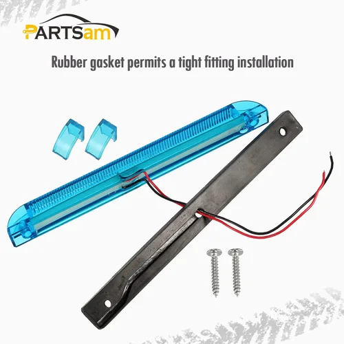Miniatura 5 de Partsam 2 barras de luz azul de 30 LED de 8 pulgadas, luz de marcador de camión de remolque, 12 V de baja corriente, luces LED marinas de línea