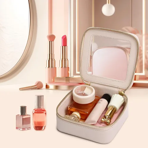 Miniatura 4 de Pinkmik Pequeña bolsa de maquillaje, mini estuche transparente para maquillaje y neceser con cremallera, organizador de bolsos para mujer
