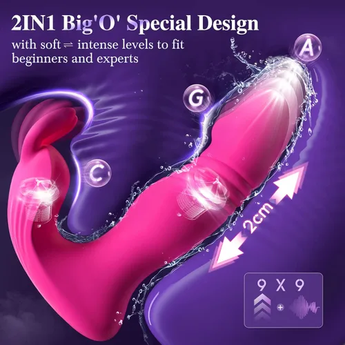 Miniatura 2 de Vibrador Usable para Mujeres Juguetes Sexuales - Vibrador Usable de Control Remoto por Aplicación 3EN1, Juguetes para Adultos con 9 Vibradores Bunny