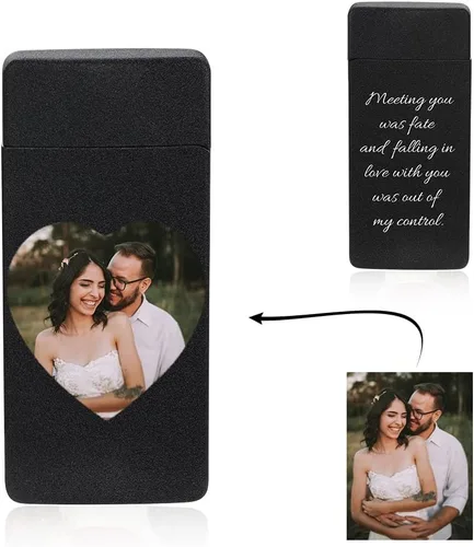 Miniatura 7 de Fortheday Encendedor eléctrico personalizado para hombres, encendedor grabado personalizado con encendedores recargables por USB para el día