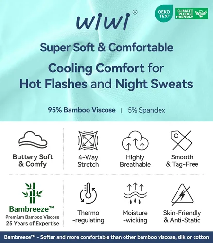 Miniatura 6 de WiWi Camisones de viscosa de bambú para mujer, camisa de dormir de manga corta con cuello en V, camisón de talla grande S-4X