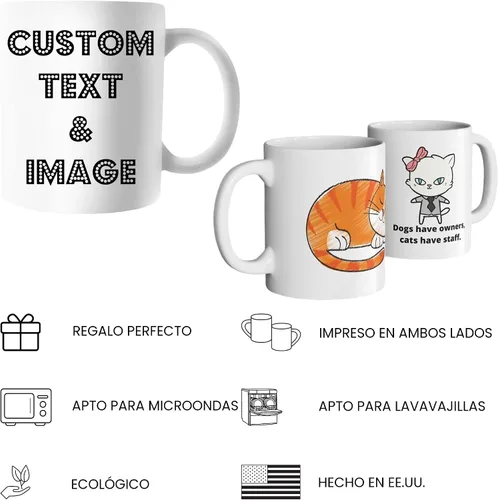 Miniatura 4 de Taza personalizada – Taza de café personalizada con foto, logotipo o texto Taza de café divertida Regalos personalizados para hombres y mujeres