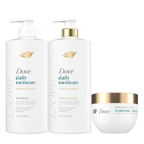 Miniatura 5 de Dove Acondicionador diario de tratamiento de daños por humedad para cabello seco con tecnología de cuidado de bio-proteínas y suero hialurónico, 12