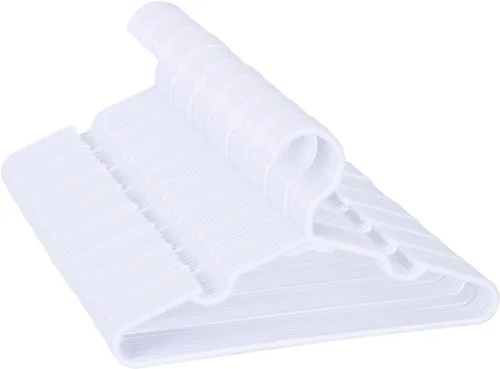 Miniatura 12 de Paquete de 60 perchas blancas para niños de 11.6 pulgadas, perchas para ropa de bebé para niños pequeños y niños, perchas de plástico duradero