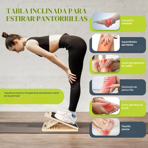 Miniatura 6 de Slant Board for Calf Stretching, Adjustable Portable Wooden Incline Board for Calf Stretcher with Training Poster, 300 Lbs Weight Capacity Calf