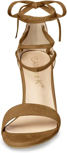 Miniatura 3 de Allegra K - Sandalias de tacón alto con cordones para mujer