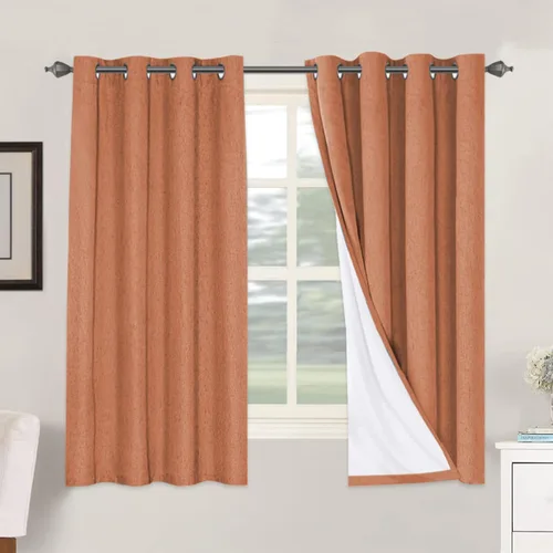 Miniatura 128 de H.VERSAILTEX Cortinas opacas de lino de 72 pulgadas de largo, 100% absolutamente opacas, con aislamiento térmico, con textura de lino, cortinas