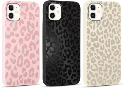 Miniatura 10 de Paquete de 3 Fundas Bonitas con Estampado de Guepardo para iPhone 13/14 de 6.1" Funda de Teléfono, Fundas de Diseño Estético de Leopardo Silicona