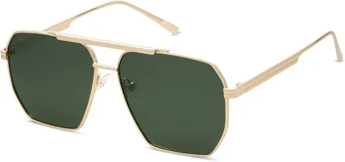 SOJOS Gafas de sol polarizadas cuadradas retro de gran tamaño para mujeres y hombres estilo vintage UV400 gafas de sol clásicas grandes de metal