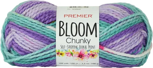 Miniatura 10 de Premier Yarns Bloom - Hilo grueso, hilo con patrón automático para ganchillo y tejer, Hydrangea, 3.5 oz, 109 yardas
