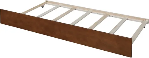 Miniatura 8 de Base de cama de tamaño individual con barandillas nido y valla para niños, adolescentes y adultos, soporte de listones de madera, no necesita Nuez