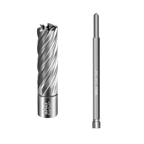 SALI Cortador Anular Diámetro 3/4 Pulgada con Vástago Weldon 3/4" (con 2 Planos) Profundidad de Corte 2" Broca Mag Drill para Prensa de Taladro