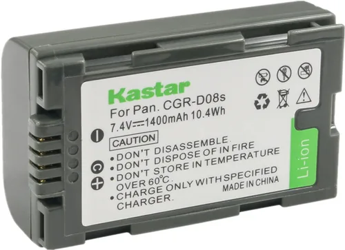 Kastar Paquete de 1 batería de repuesto CGR-D08 para Panasonic CGA-D08R, CGA-D08S, CGA-D08SE/1B, CGA-D120, CGA-D120A/1B, CGA-D120E/1B, CGR-D08,
