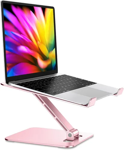 Miniatura 10 de RIWUCT Soporte plegable de aleación de aluminio para computadora portátil, soporte ergonómico ajustable para computadora portátil, soporte elevador