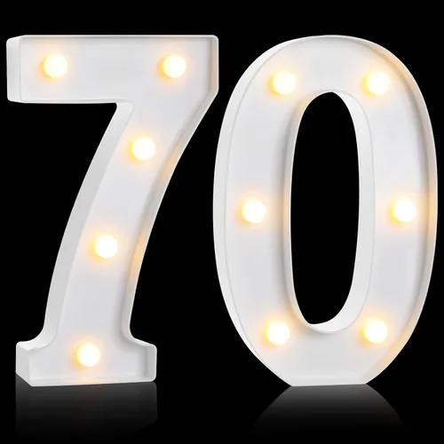 Miniatura 23 de Treela Números decorativos de cumpleaños de 8.7 pulgadas, letrero de número de marquesina con purpurina para decoración de fiesta de cumpleaños, Oro
