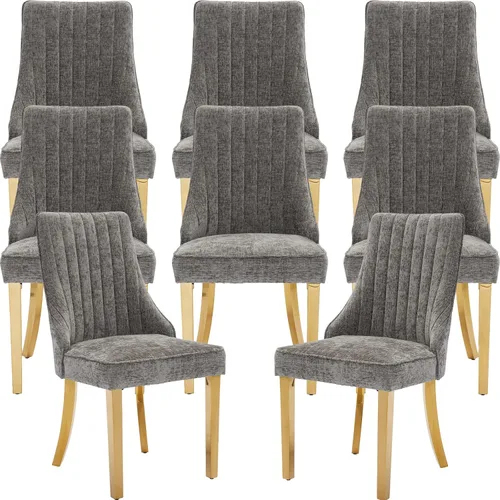 Miniatura 24 de ODUSE-DAILY Juego de 2 sillas de comedor de mediados del siglo en color beige, juego de 2 sillas modernas para cocina y comedor, sillas tapizadas