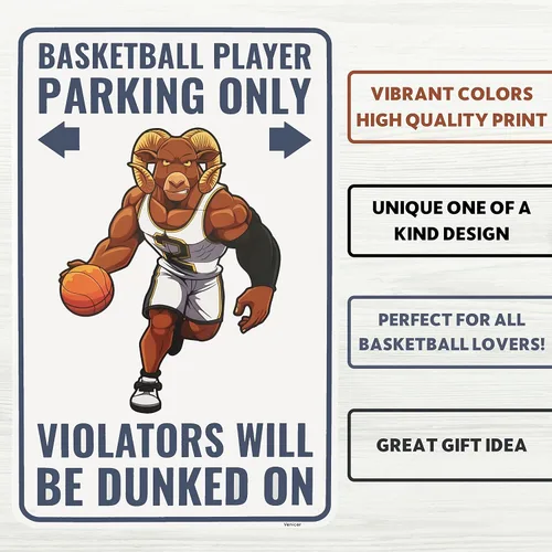 Miniatura 3 de Venicor Cartel de baloncesto – 9 x 14 pulgadas – Aluminio – Regalos de baloncesto – Decoración de habitación de jugador de baloncesto – Accesorios