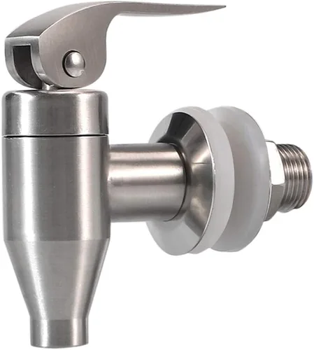 Grifo de reemplazo para dispensador de bebidas de acero inoxidable, duradero, estilo de empuje, llave de agua potable, grado alimenticio, acabado
