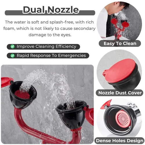 Miniatura 5 de Portable Eye Wash Station with Drench Hose, Handheld Eyewash Station for Dangerous Worksites, Wall and Deck Mounted Eye Wash Kit, Handheld Eye Face