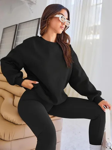 Miniatura 2 de EFAN Sudaderas de gran tamaño con cuello redondo Y2K recortadas sudaderas con capucha para otoño, moda 2025, adolescentes y niñas, lindo suéter