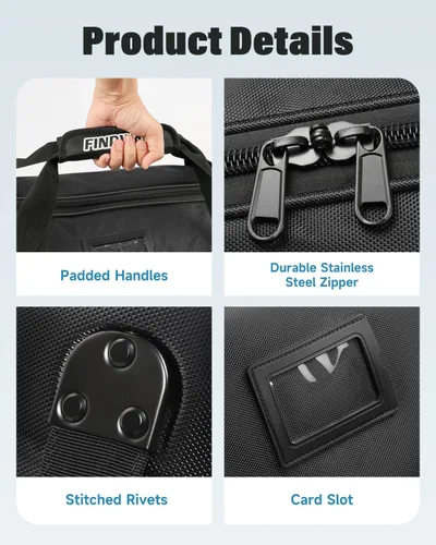 Miniatura 6 de Findway Bolsas de viaje de golf para aerolíneas con ruedas, Oxford resistente 1680D y ABS funda rígida para proteger palos de golf, ligeras