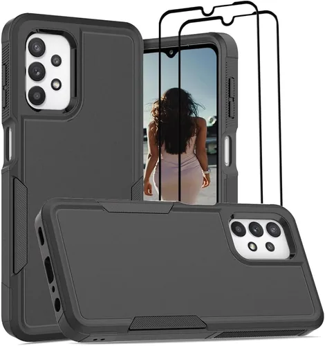 Miniatura 166 de Jeylly Compatible con Samsung Galaxy A22 5G Funda, Funda Samsung A22 5G con 2pcs protectores de pantalla de vidrio templado