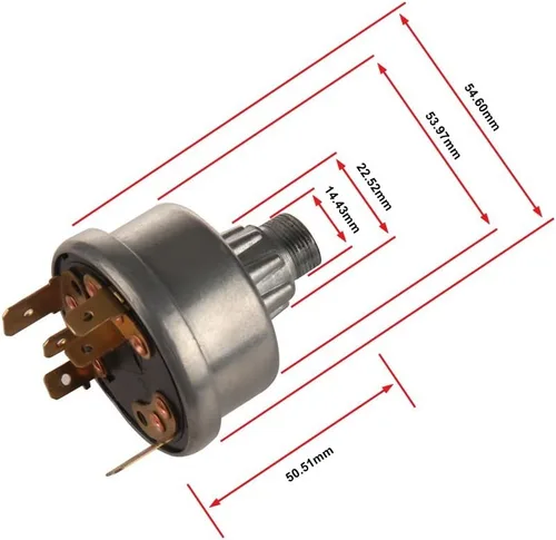 Miniatura 4 de 3107556R92, K203992 Interruptor de encendido con 2 llaves de repuesto para Lucas, David Brown, retroexcavadora, coche universal, tractor, remolque