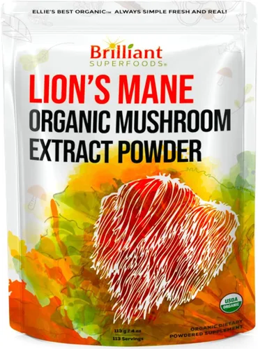 Miniatura 7 de Ellie's Best Lions Mane - Suplemento en polvo de extracto de hongos orgánico - Doble extracción para 10 veces de potencia - Puro sin rellenos - 16