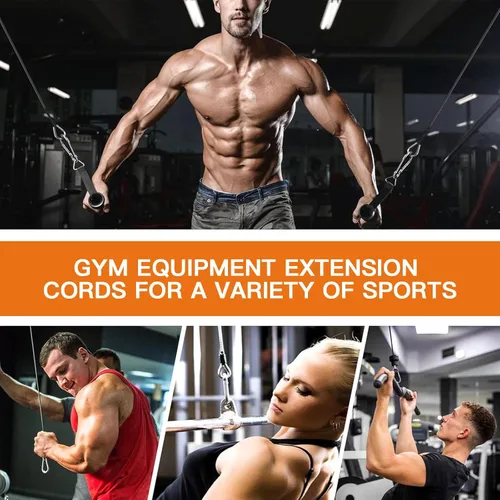 Miniatura 7 de 2 piezas de extensión de cable para gimnasio, accesorios de reemplazo para máquina de cable, accesorios de polea de cable para gimnasio - cuerda