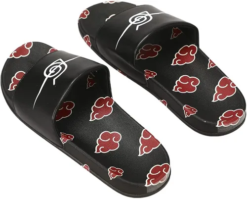 Miniatura 2 de Naruto Shippuden Akatsuki Red Cloud Symbol - Sandalias para hombre Negro