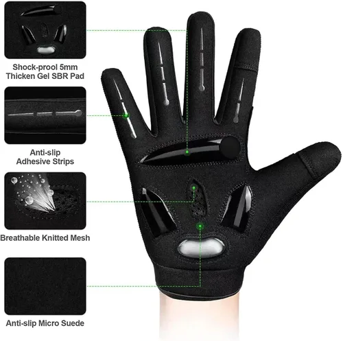 Miniatura 3 de BIKINGMOREOK - Guantes de ciclismo para bicicleta de montaña, para hombre y mujer, permite el uso de pantallas táctiles, con acolchado de gel