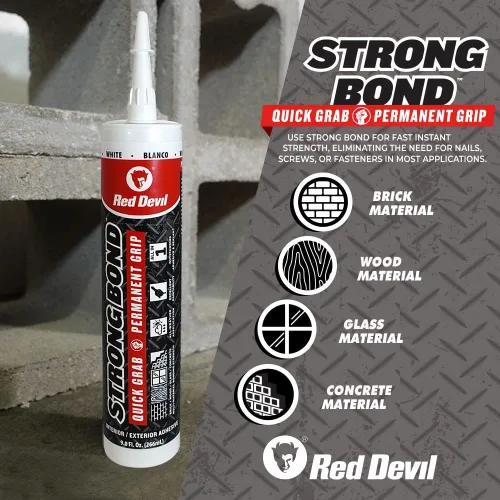 Miniatura 3 de Red Devil 0956 Strong Bond Hybrid Polymer Adhesivo y sellador de construcción, 9 onzas, blanco, 1 paquete