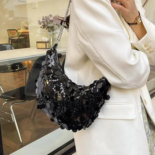 Miniatura 3 de Bolso de noche con lentejuelas brillantes para mujer, bandolera y bandolera para fiesta, graduación, boda