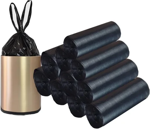 Miniatura 11 de 200 bolsas de basura de 4 galones, pequeñas bolsas de basura coloridas con asa para el hogar, oficina, baño, papelera Colorido
