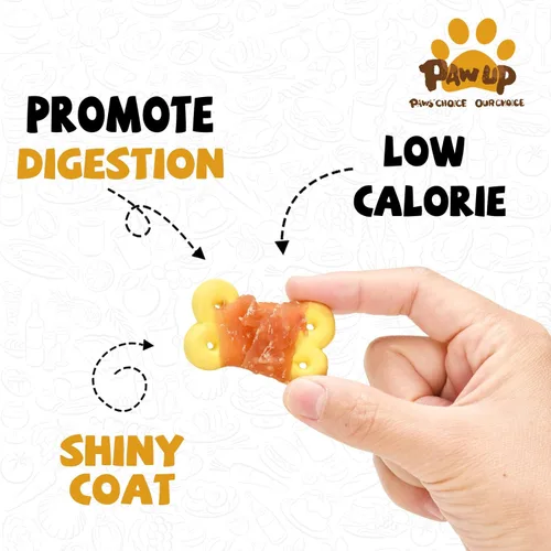 Miniatura 4 de PAWUP Dog Treats - Galletas de calabaza envueltas en pollo, sin cuero crudo con taurina, golosinas de entrenamiento masticables bajas en grasa, 12.5