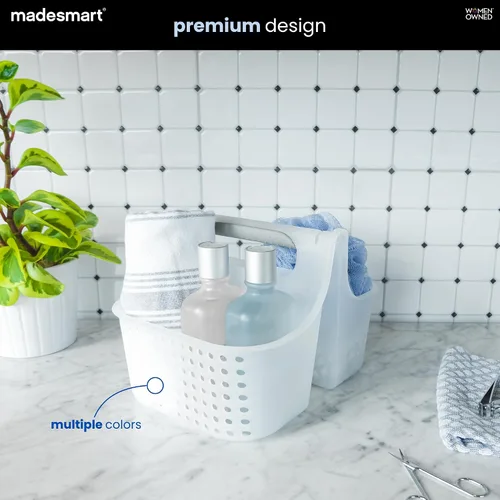 Miniatura 4 de madesmart Organizador de ducha portátil con mango suave, organizador de plástico para jabón, champú y artículos esenciales de baño, carbón Carbono