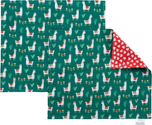 Miniatura 16 de Funkins - Manteles individuales de tela reutilizables para niños y loncheras, reutilizables, ecológicos, 15 x 13 pulgadas, 2 capas, gruesos