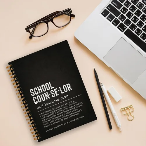 Miniatura 2 de Tizzer Cuaderno de espiral rayado de tapa dura con definición de consejero escolar para notas de trabajo, diario de 5.5 x 8.3 pulgadas, regalos