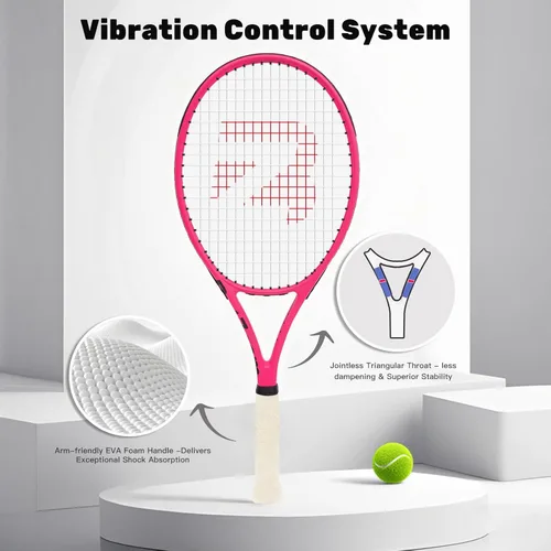 Miniatura 3 de BatZoom Tennis Racket for Beginners & Adults - Lightweight Graphite Racquet with Comfortable Grip Shock Reduction Technology Includes Carrying