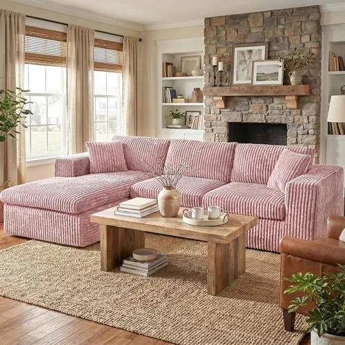 Miniatura 12 de Sofá modular modular de 105 pulgadas para sala de estar, sofá modular en forma de L con asiento profundo, sofá de espuma de nube con diván de gran
