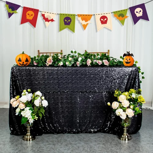 Miniatura 24 de ShiDianYi Mantel de lentejuelas color azul bebé, de 50 x 72 pulgadas, mantel rectangular de lentejuelas para decoración de boda - 200111E