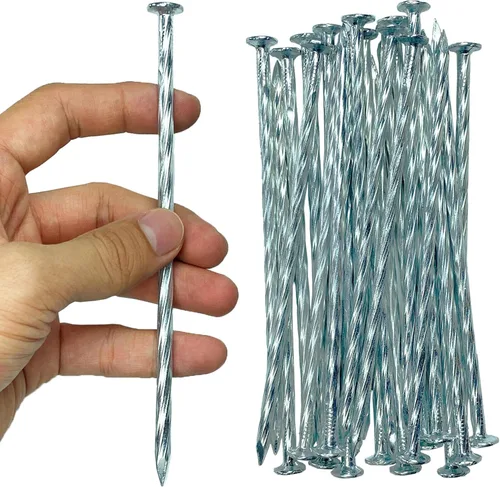 Estacas de Césped Artificial Galvanizadas en Espiral Picos de Paisaje de 6 Pulgadas Estacas de Tela Barrera contra Malezas para Borde de Adoquines,