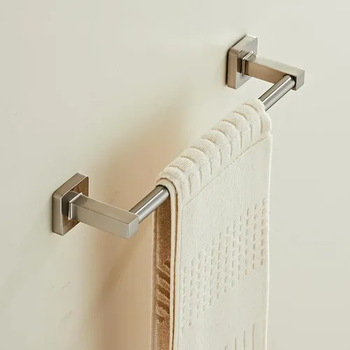Miniatura 3 de Toallero montado en la pared del baño, toallero de níquel cepillado de 12 pulgadas con estante inoxidable y soporte para toallas de mano, toalleros